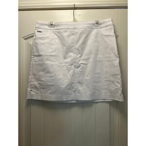 Renuar Women Lightweight Casual Stretch Tennis Pull On Golf Skirt Size 14 White